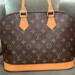 Louis Vuitton Monogram Alma PM Satchel - Brown with Tan Trim